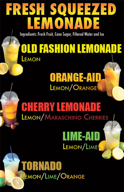 Summertime Lemonade Lemonade Menu